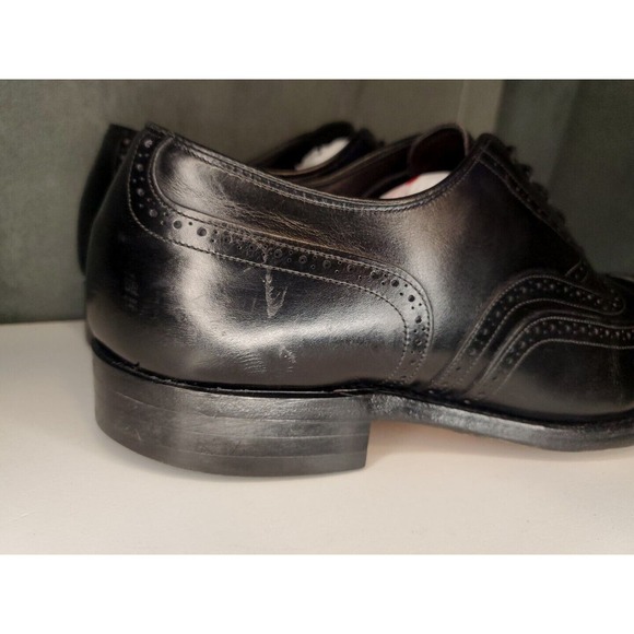 Johnston & Murphy Crown Aristocraft Black Wingtip Oxford Shoes US 9 E/C (WIDE) - Picture 9 of 11